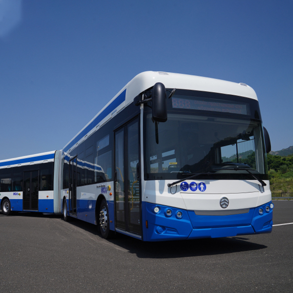 Ônibus elétrico puro Golden Dragon 18m exportado para a Bulgária